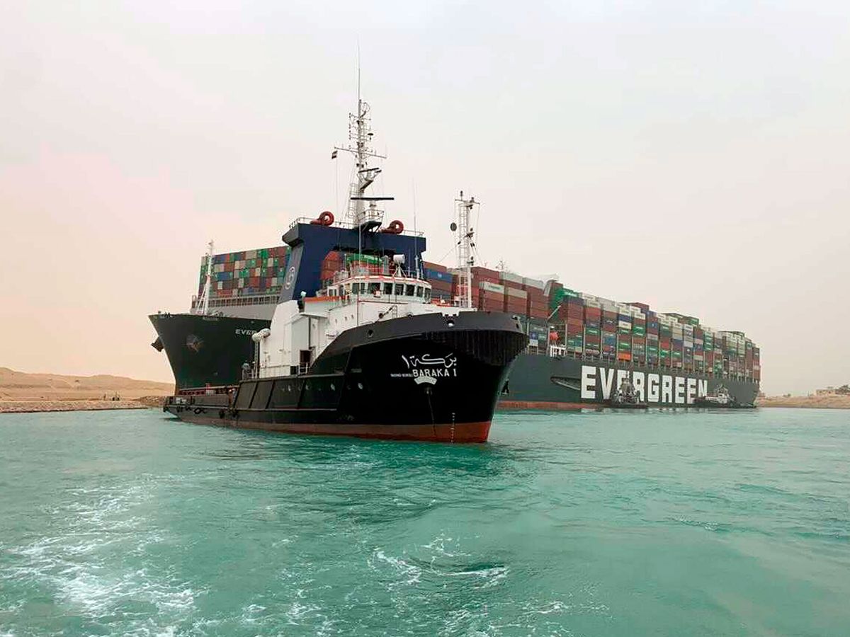Removing the Evergreen Container Ship From the Shoal in the Suez Canal Successfully