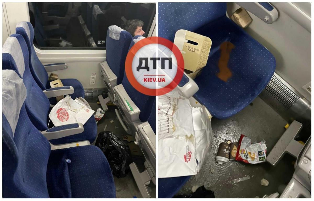 Passengers Leftovers Turned the Train into a Pigsty
