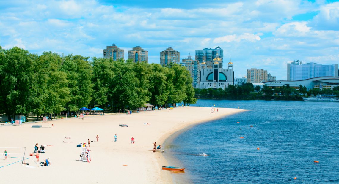 Start of the Beach Season in Kyiv Ukraine Gate.