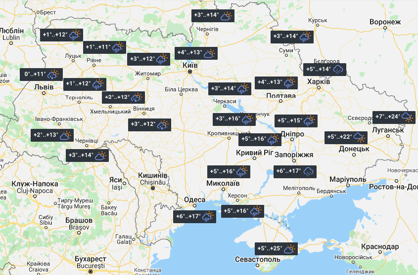 Today It Will Get Sharply Cold and Rains All Over Ukraine