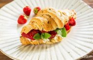 Croissant Sandwich With Strawberries