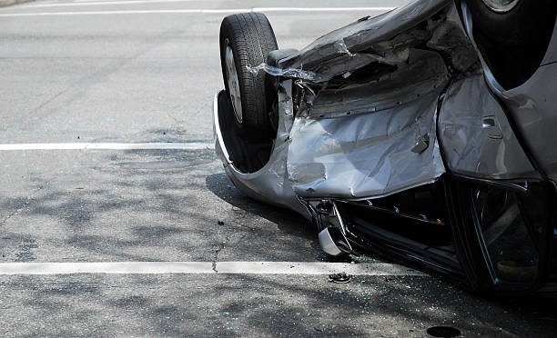 The Moment of the Accident with the Overturned Car in Zaporozhye