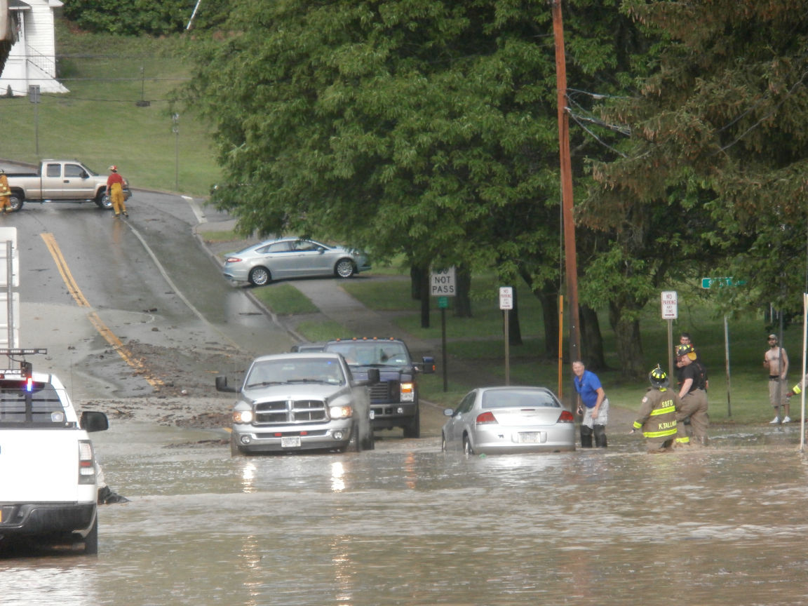 A Hurricane-Damaged Houses and Flooded the Streets in Warsaw