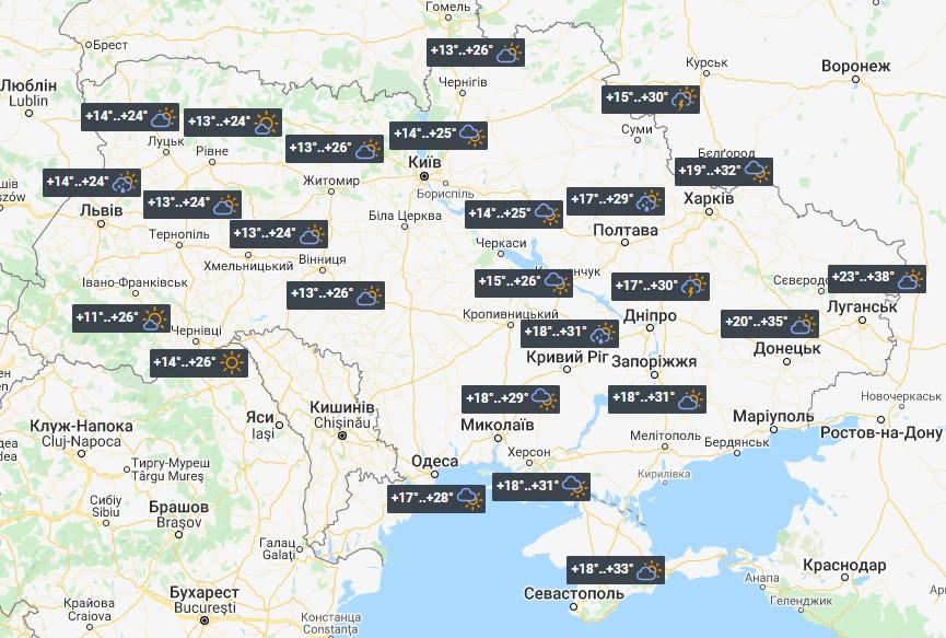 Half of Ukraine Will Be Covered With Thunderstorms