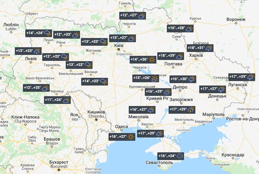 On August 20, the Rains Will Shift to the South-East of Ukraine and Bring With Them Cooling