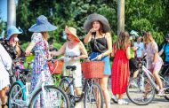 The Bicycle Parade of Girls in Zaporozhye