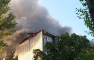 The Roof of a High-Rise Building Was on Fire in Kyiv, and People Were Evacuated