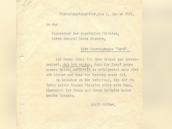 Hitler's telegram was put up for auction in Spain