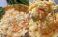 Very quick salad with crab sticks and Korean carrots