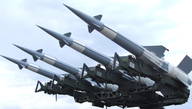 Air defense forces shoot down a missile in Kyiv