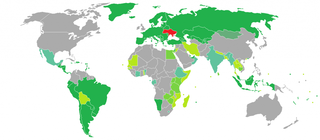 الدول التي بدخلها الاوكران بدون فيزا