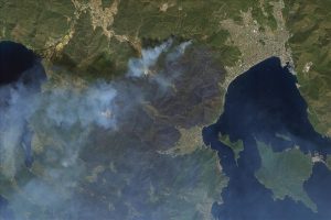رؤية الحرائق في تركيا من الفضاء