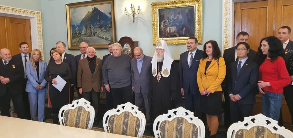 السفير الفلسطيني هشام الدجاني مع قداسة بطريرك كييف روس فيلاريت