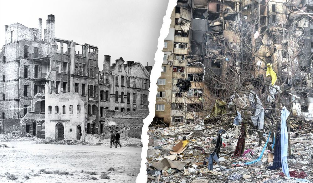 خاركيف، مبنى سكني تضرر بعد القصف