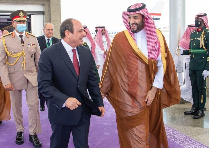 الرئيس المصري عبد الفتاح السيسي وولي العهد لسعودي الامير محمد بن سلمان