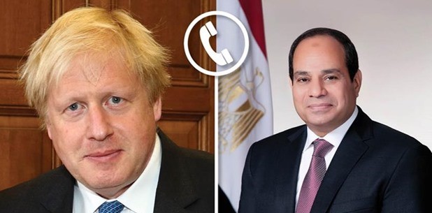 الرئيس المصري يتلقى اتصالاً هاتفياً من رئيس الوزراء البريطاني المنتهية ولايته